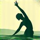 A person stretching gracefully in a serene park at sunrise, representing fitness and movement.