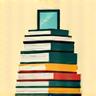 A stack of diverse books with a digital tablet on top, symbolizing a rich resource library for wellness.