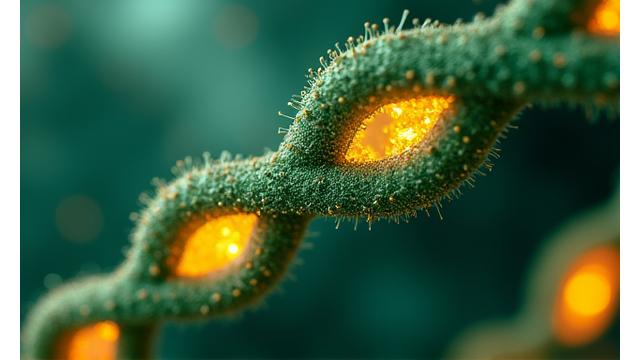 Microscopic view of telomeres, symbolizing cellular longevity research.