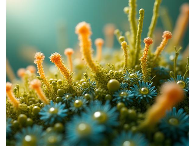 Microscope view of healthy gut bacteria, vibrant and active.