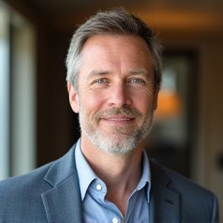 Portrait of Michael Reed, a confident and empathetic psychologist