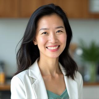 Portrait of Sarah Kim, a registered dietitian, looking approachable and knowledgeable