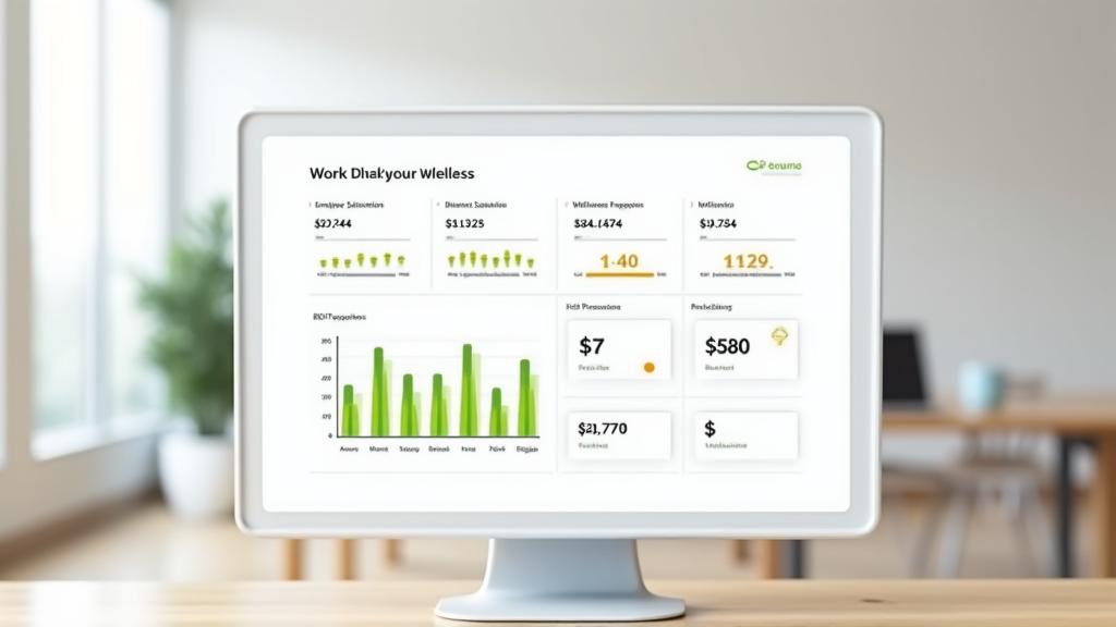 Digital dashboard showing wellness metrics and data visualization