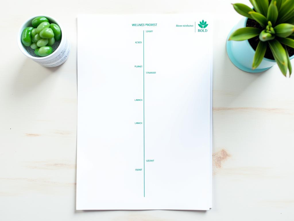 Illustration of a roadmap with milestones for wellness program implementation